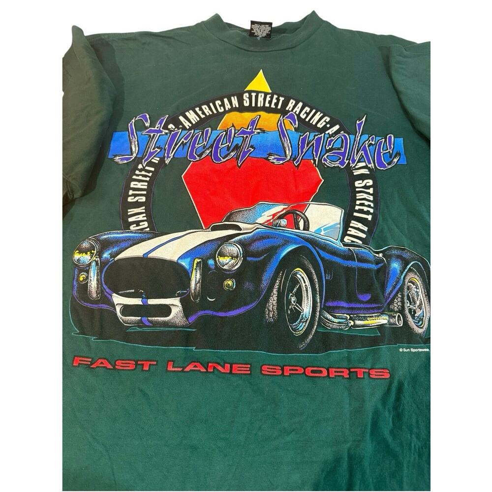 Vintage 90s Sun Sportswear T Shirt Street Snake American Racing XXL tshirt